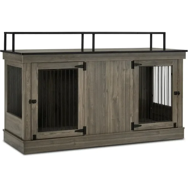 Sturdy 57 " Indoor Wooden Dog Crate TV Stand