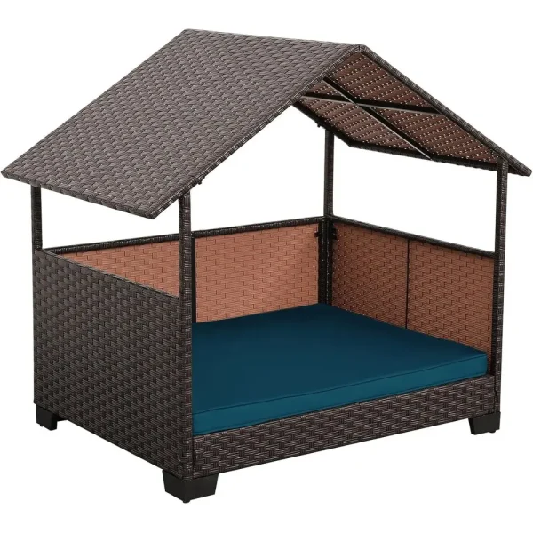 HDPE Wicker Dog House for Medium/Big Dogs
