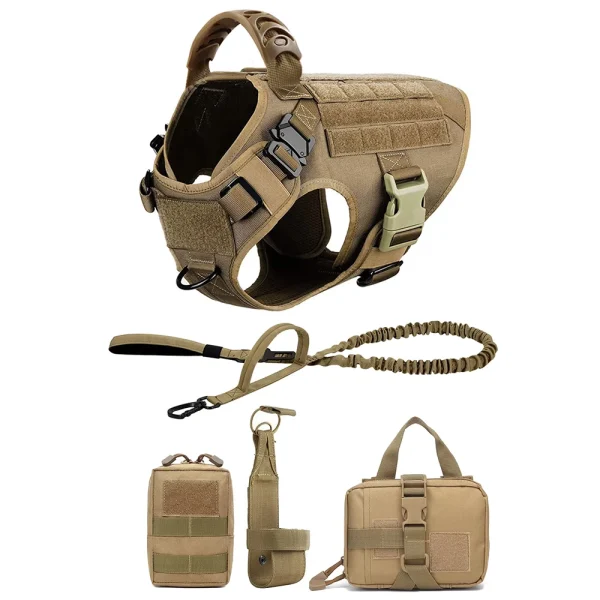 Adjustable Tactical Dog Harness With Leash