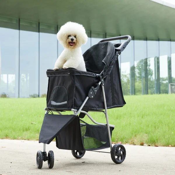 3 Wheels Foldable Pet Stroller for Small Dogs
